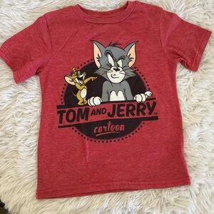 Tom and Jerry Cartoon Red Kids T-Shirt size 5/6
